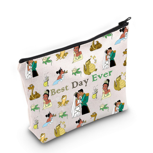 Frog Princess Merchandise Tiana Princess Gift Best Day Ever Cosmetic Makeup Bag for Frog Princess Lover (Frog&Princess Bag) Frog Princess Merchandise Tiana Princess Gift Best Day Ever Cosmetic Makeup Bag for Frog Princess Lover (Frog&Princess Bag)