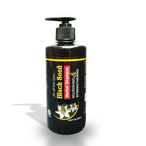 HERBOGANIC Black Seed Herbal Shampoo | Nourishing & Strengthening Shampoo | For Strong, Long & Shiny Hair| Rejuvenates & Repairs Damage Hair