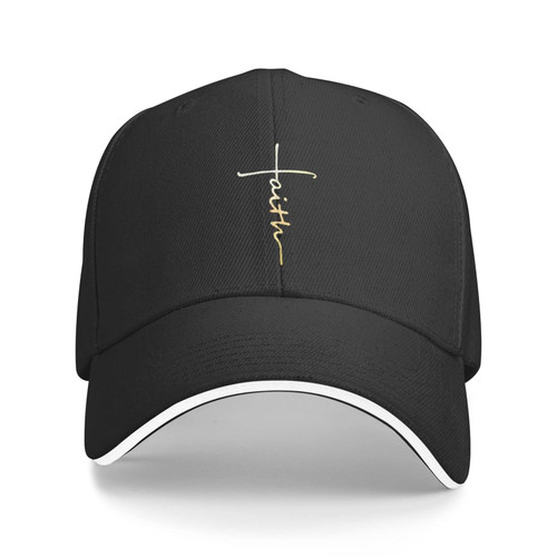 Faith Cross, Christian, Jesus Baseball Cap Black Men Women Summer Sun Dad Golf Adjustable Snapback Cowboy Trucker Hat