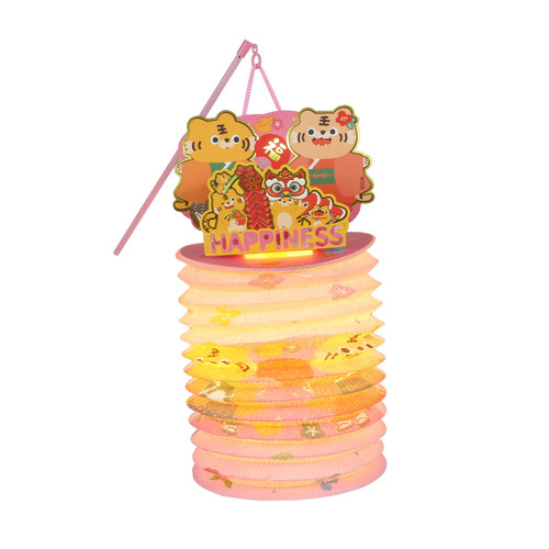 OATIPHO Tiger Paper Lantern Colored Lights Outdoor Chinese red Chinese New Year red Lantern Chinese New Year Lantern Lights Chinese New Year 2022 Decor Out Door Decor Ornament Cloth LED 3D