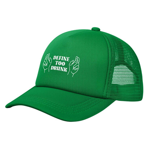 fwoeqiz Define Too Drunk Hats Summer Mesh Hat Funny Golf Cap Women Men Sun Hat Green