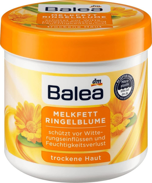 Balea Milk Fat Marigold, 250 ml, Cares for Dry, Stressed or Cracked Skin, Vegan - German Product