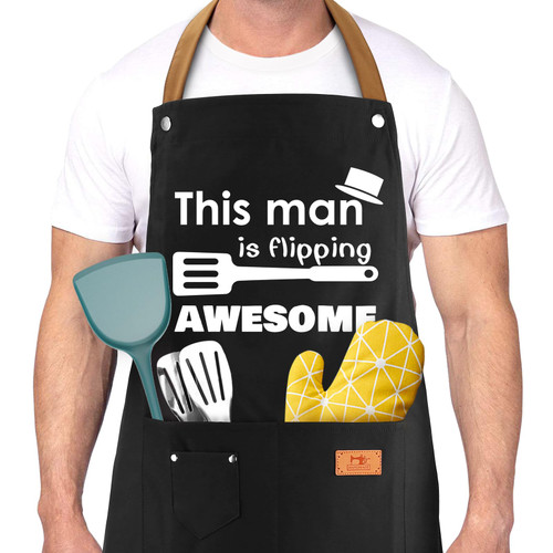 UENOW Men's Gifts, Gifts for Dad, Funny Gifts for Father's Day, Christmas, Birthday Gifts for Husband Boyfriend Brother, Gifts for Men from Wife Daughter Son, Chef Cooking Apron, Grilling BBQ Aprons