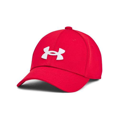 Under Armour Boys' Standard Blitzing Cap Stretch Fit, (600) Red / / White, Youth Medium/Youth Large