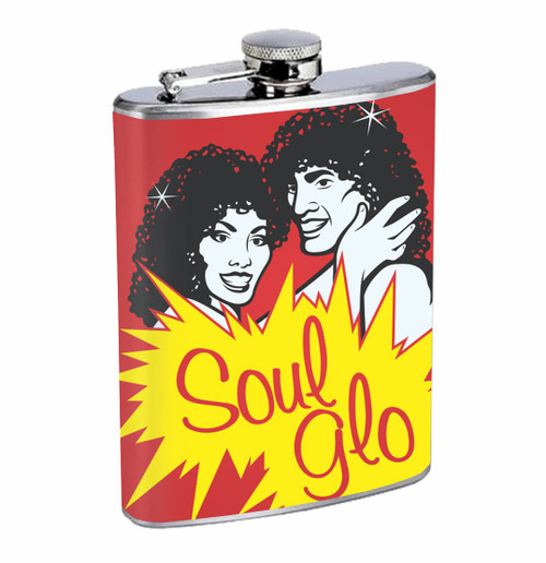 Soul Glo Hair Grease Funny 8oz Stainless Steel Flask Drinking Whiskey