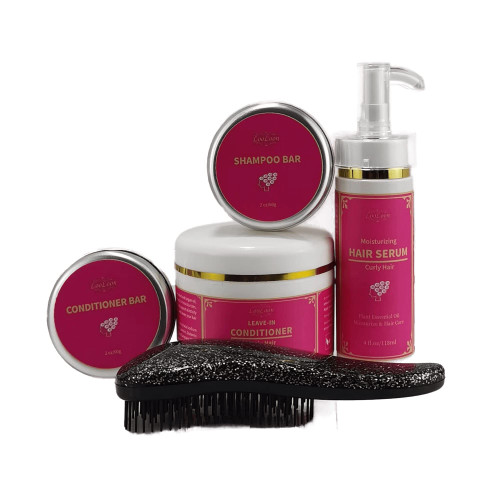 Curly Hair Products Set: Curly Hair Brush, Curly Hair Shampoo and Conditioner, Curly Hair Leave in Conditioner, Curly Hair Oil Serum (1 Set) Curly Hair Products Set: Curly Hair Brush, Curly Hair Shampoo and Conditioner, Curly Hair Leave in Conditioner, Curly Hair Oil Serum (1 Set)