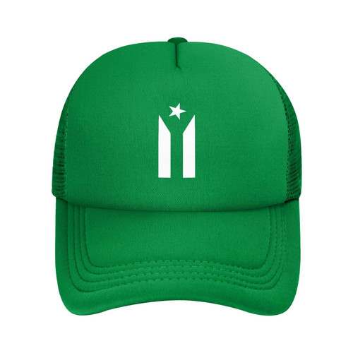 fwoeqiz Puerto Black & White Protests Flag Mesh Hat Baseball Cap Golf Sun Cap Dad Hats Adjustable for Men Women Green