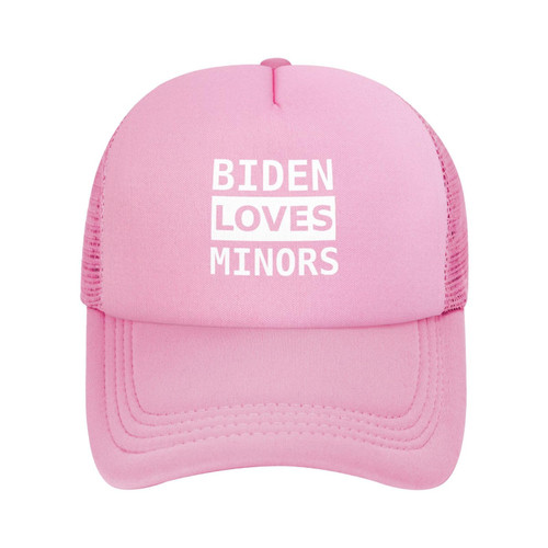 fwoeqiz Biden Likes Minors Mesh Hat Baseball Cap Golf Sun Cap Dad Hats Adjustable for Men Women Pink