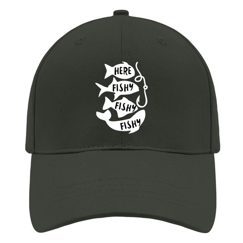 KEHUASW Heree Fishyy Fishyy Womens Hat Funny Beach Baseball Cap for Women's Fashionable Caps Breathable Baseball Cap Women Blackish Green