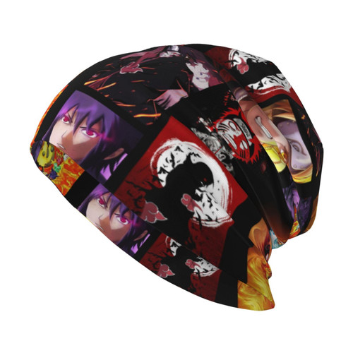Anime Beanie Hat Cuffed Skull Caps Smooth Silky Skull Hat Beanie Cap Winter Knit Hat for Men Women Black