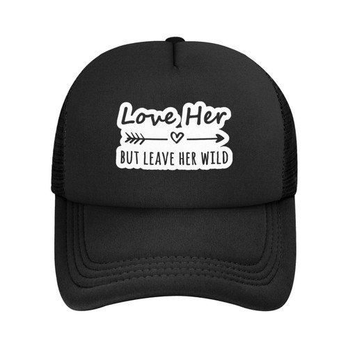 fwoeqiz Love Her But Leave Her Wild Mesh Hat Baseball Cap Golf Sun Cap Dad Hats Adjustable for Men Women Black