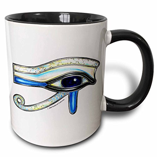 3dRose 167472_4 Opalite Eye of Ra Egyptian Pagan Art Ceramic Mug, 11 oz, Black/White 3dRose 167472_4 Opalite Eye of Ra Egyptian Pagan Art Ceramic Mug, 11 oz, Black/White