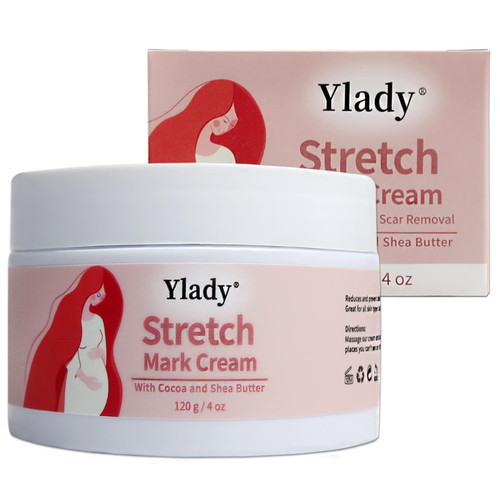 YLady Stretch Mark Cream Pregnancy 120g/4 oz Stretch Marks Removal Lotion, Maternity Skin Care Belly Butter Pregnant Women Stretch Marks Treatment Creams Pregnancy Body Oil Scar Wrinkle Prevention