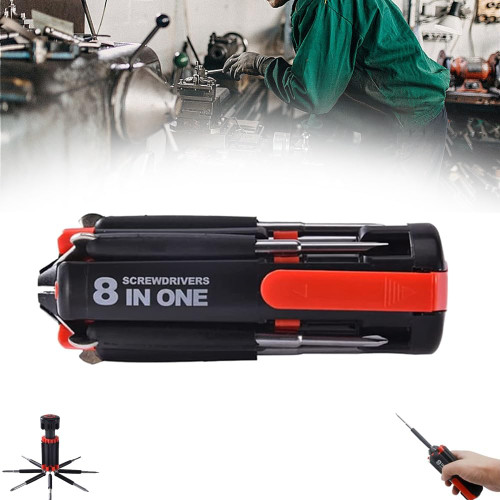 8 Screwdrivers in 1 Tool with Worklight and Flashlight, 8 in 1 Screwdrivers with Flashlight, Portable Multi Tool Screwdriver Professional Repair Tool, Multi Tool All in One Tool Kit ( Color : 1PCS )
