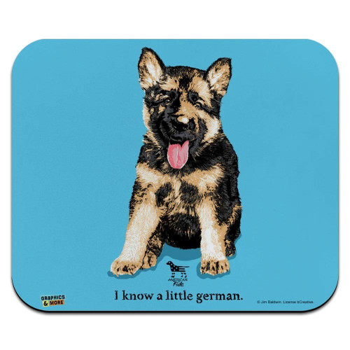I Know a Little German Shepherd Puppy Dog Low Profile Thin Mouse Pad Mousepad