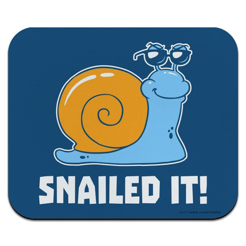 Snailed It Snail Nailed Funny Humor Low Profile Thin Mouse Pad Mousepad