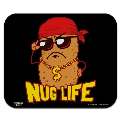 Nug Life Chicken Nugget Funny Humor Low Profile Thin Mouse Pad Mousepad