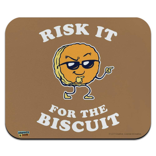 Risk It for The Biscuit Funny Humor Low Profile Thin Mouse Pad Mousepad