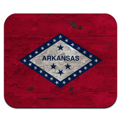 Rustic Arkansas State Flag Distressed USA Low Profile Thin Mouse Pad Mousepad