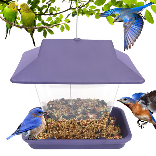 Bird Feeder for Outdoors Hanging Bird Feeder Wild Bird Feeder, Water Proof Bird Feeder Hopper for Outside Garden Yard Attract Birds & Bird Lovers Gift