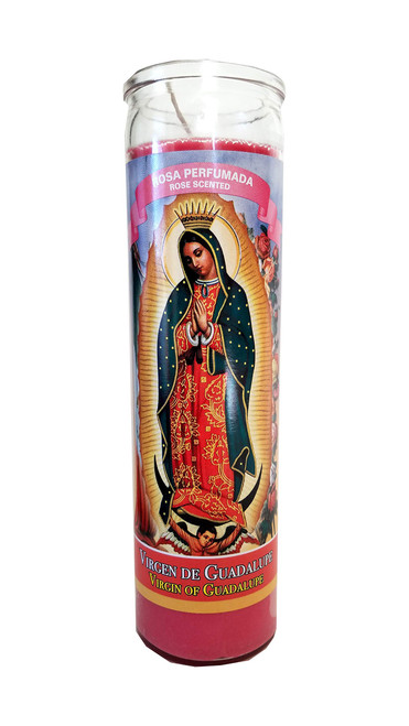 Virgin of Guadalupe (Virgen de Guadalupe) Rose-Color Perfumed Devotional Candle
