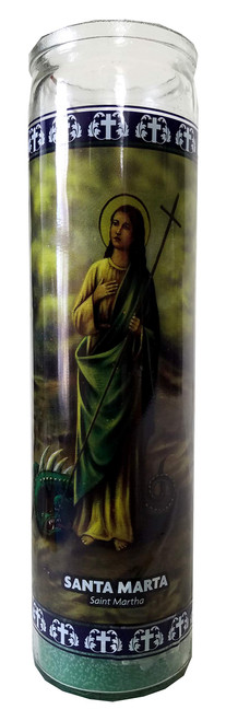Staci19 Saint Martha (Santa Marta) Green Devotional Candle