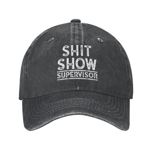 Shit-Show-Supervisor-Funny Mom Boss Manager Gifts Gifts Cowboy Hat Washed Cotton Dad Hat Baseball Cap Trucker Unisex Black