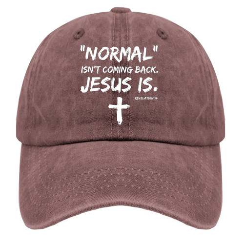 Christian Baseball Hats for Womens with Design Dad Hat for Men Adjustable Normal Isn't Coming Back Jesus is Revelation Ball Cap Cotton for Walking,Wine Red