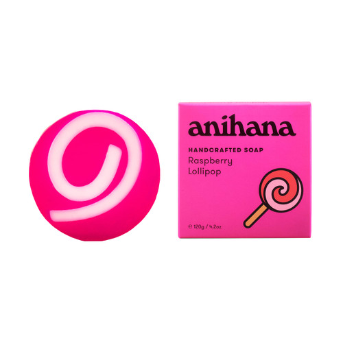 ANIHANA Soap Bar Raspberry | Lollipop - Gentle Cleanse to Hydrate & Moisturize Skin, Body & Hands - 4.2 oz