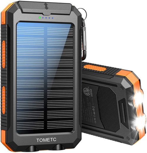 Solar Power Bank 36800mAh Portable Solar Charger 5V3.1A,QC 3.0 Dual 2 USB,LED Flashlights Port Strong LED IPX7 Flashlight,Waterproof, Dustproof, Shockproof (Orange) Solar Power Bank 36800mAh Portable Solar Charger 5V3.1A,QC 3.0 Dual 2 USB,LED Flashlights Port Strong LED IPX7 Flashlight,Waterproof, Dustproof, Shockproof (Orange)
