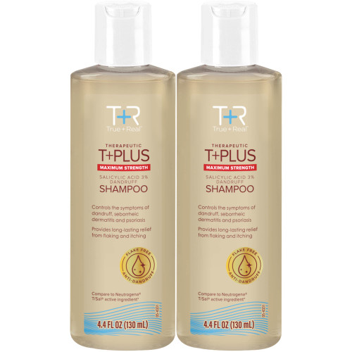 True+Real Salicylic Acid Anti-Dandruff Shampoo 3% Salicylic Acid, 4.4 Fl Oz, 2 Pack