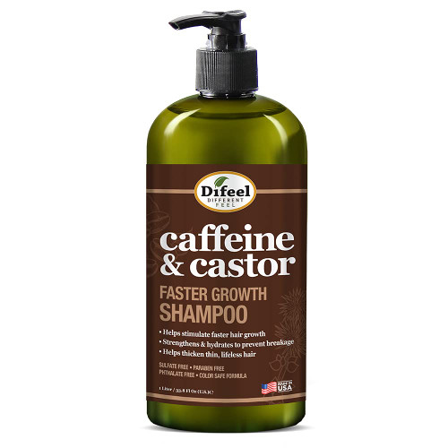 Difeel Caffeine & Castor Faster Growth Shampoo 33.8 oz., Made with Castor Oil for Hair Growth, Sulfate Free Shampoo Difeel Caffeine & Castor Faster Growth Shampoo 33.8 oz., Made with Castor Oil for Hair Growth, Sulfate Free Shampoo