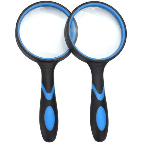 Magnifying Glass 10X Handheld Reading Magnifier for Seniors and Kids Real Glass Magnifying Lens for Book Newspaper Maps Insect Classroom Science and Hobby Observation
