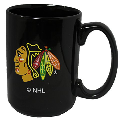 Memory Company Chicago Blackhawks 15oz Black Ceramic Coffee Mug
