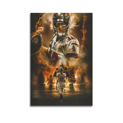 FORINC Tom Brady Poster Rugby Poster Art Decor Painting Aesthetic Wall Art Canvas for Bedroom Decor 12x18inch(30x45cm) 2