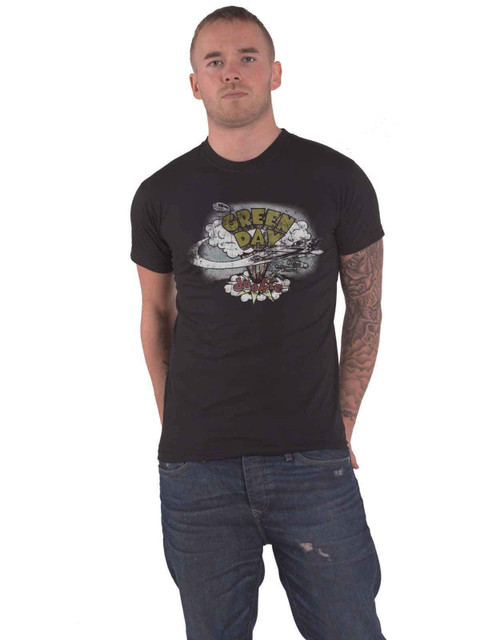 Green Day T Shirt Dookie Vintage Band Logo Official Mens Black Size L
