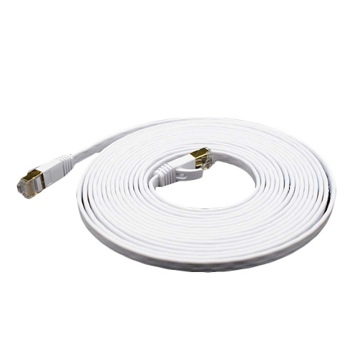 AKT Ethernet Cable RJ45 Cat7 LAN Cable UTP RJ 45 Network Cable for Compatible Patch Cord for Modem Router Cable Ethernet,White,1m