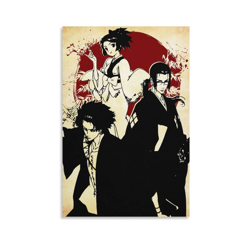 XINYUELONG Anime Samurai Champloo RED Moon Poster Canvas Wall Art Painting Posters Decoration Room Decor Unframe 12x18inch(30x45cm)