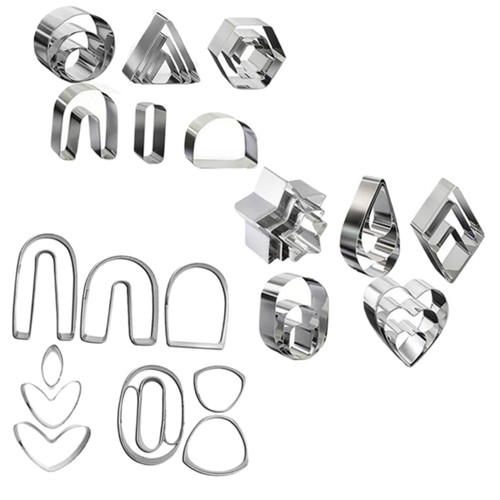 IWOWHERO 1 Set Handmade Earring Mold Polymer Clay Earring Clay Cutters Earring Polymer Clay Cutter Earring Backs Pottery kit Hook Tool Earring Hooks Stainless Steel Pottery Tools Earrings