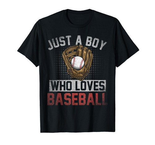 Just A Boy Who Loves Baseball Fan Pitcher Boys Baseball T-Shirt