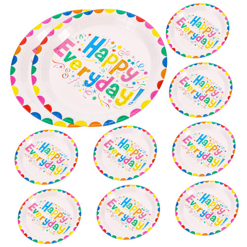 SOLUSTRE 10pcs Holiday Paper Plates Picnic Snack Plates Party Fruit Tray Platter Paper Dessert Dishes Accessory Tray Appetizer Plates Food Trays Dinner Plate Disposable Fruit Salad