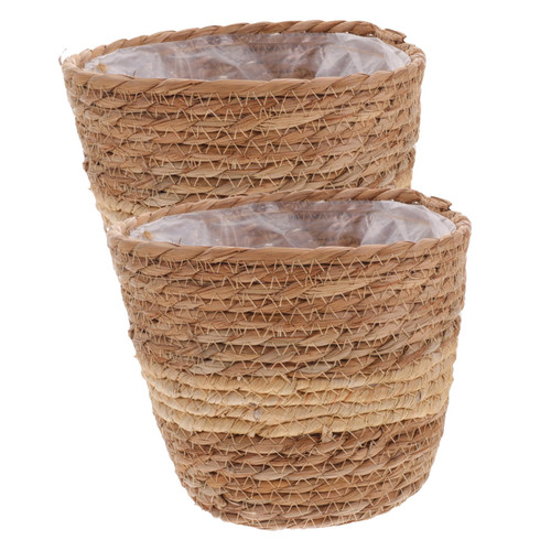 OFFSCH Straw Flower Pot Houseplants Live Vase Interior Decor Wicker Seagrass Basket Egg Basket Indoor Plant Basket Woven Flower Pot Woven Basket for Plant Planters Wisteria