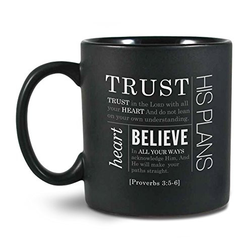 Lighthouse Christian Products Trust Ceramic Mug, Black
