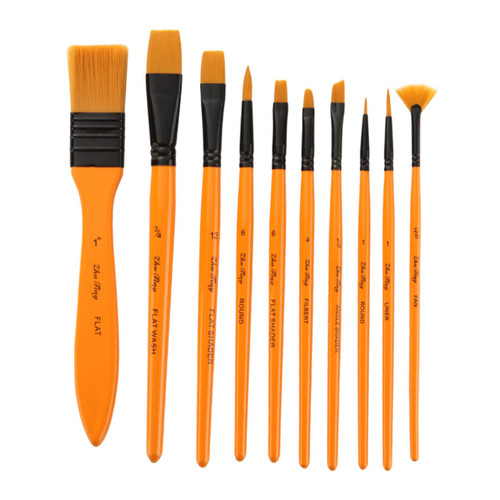 SEWACC 10 Pcs Kits Nylon Brushes for Painting paintbrushes Detail Painting Brush Painting Brushes Round tip Painting Watercolor Paint Brush Drawing Brushes Oil Paint Brush Wooden Major