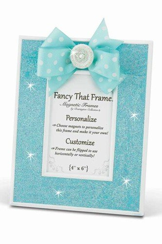 Bearington Fancy That Frame, Turquoise Glitter Magnetic Photo Frame 4" x 6"