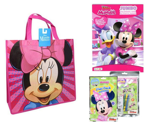 Plum Nellie Minnie Mouse Activity Tote Filled with Coloring Books,Stickers,and Crayons