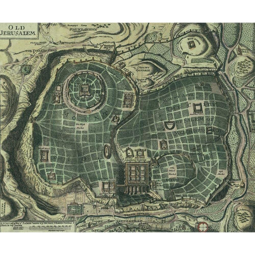 ArtDirect Antique Map of Jerusalem XXXIX 10x8 UnFramed Art Print Poster Ready for Framing by Vintage Maps