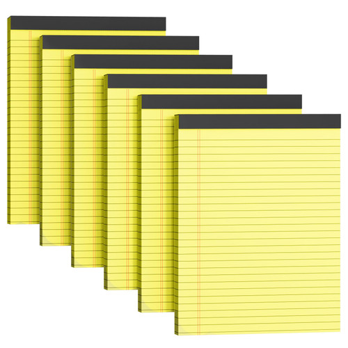 MSKKSM Legal Pads 8.5 x 11, 6 Pack Yellow Note Pads 8.5 x 11 Writing Pads, Wide Ruled Legal Notepads, Lined Pads of Paper Yellow Paper Pads, 30 Sheets Per Notepad for School, Home, Office, Business