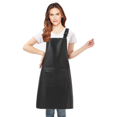 Black Waterproof Rubber Apron for Men Women Heavy Duty Chemical Resistant Work Apron with Adjustable Bib Apron for Dog Grooming Dishwashing Lab Butcher Cooking Kitchen