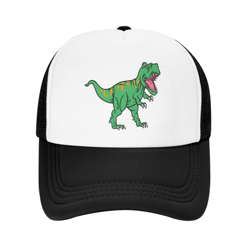 Wisedeal Boys' T Rex Dinosaur Trucker Hat Adjustable Fierce Dinosaur Mesh Snapback Baseball Cap for Boy Girl Youth